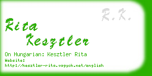 rita kesztler business card